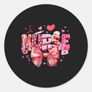 Nurse Valentines Day Valentine Er Icu Nicu Rn Nurs Classic Round Sticker