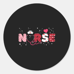 Nurse Valentines Day Valentine Er Icu Nicu Rn Nurs Classic Round Sticker
