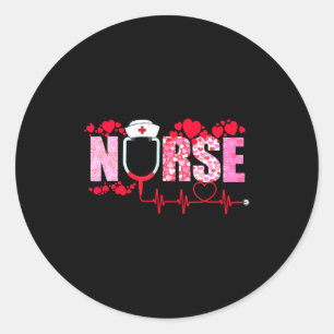 Nurse Valentines Day Valentine Er Icu Nicu Rn Nurs Classic Round Sticker