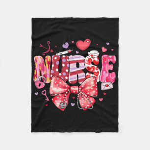 Nurse Valentines Day Valentine Er Icu Nicu Rn Nurs Fleece Blanket