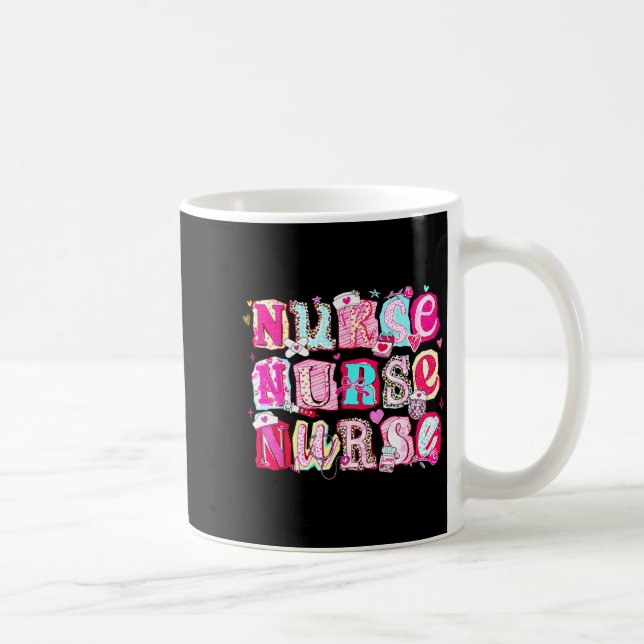 Nurse Valentines Stethoscope Valentine Nursing Gir Coffee Mug (Right)