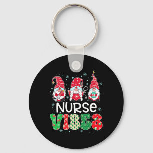 Nurse Vibes Gnome Xmas Stethoscope Three Gnomes Ch Key Ring