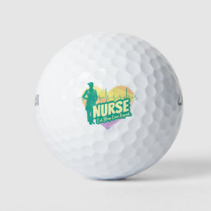 Nurse Vintage Design with Heartbeat Motif Golf Balls