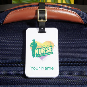 Nurse Vintage Design with Heartbeat Motif Luggage Tag