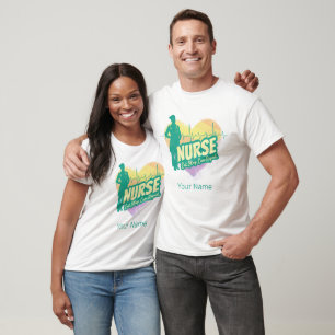 Nurse Vintage Design with Heartbeat Motif T-Shirt