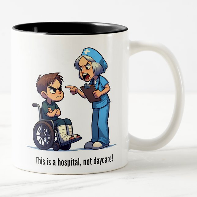 Nurse vs Spoiled Brat Showdown Two-Tone Coffee Mug (Creator Uploaded)