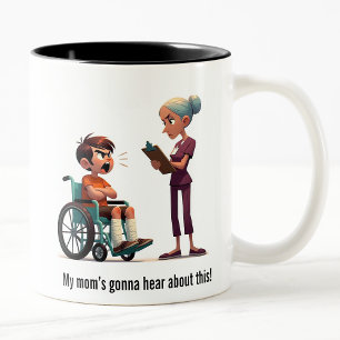 Nurse vs Spoiled Brat Showdown Two-Tone Coffee Mug