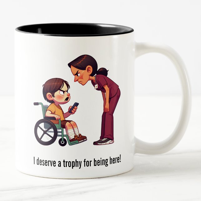 Nurse vs Spoiled Brat Showdown Two-Tone Coffee Mug (Creator Uploaded)