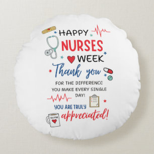 Nurse Week Sign Printable Appreciation Nurse Thank Round Cushion