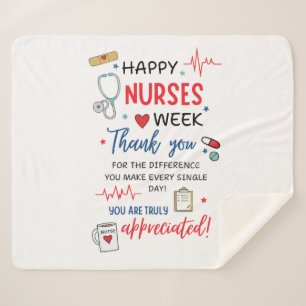 Nurse Week Sign Printable Appreciation Nurse Thank Sherpa Blanket