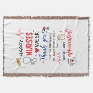 Nurse Week Sign Printable Appreciation Nurse Thank Throw Blanket