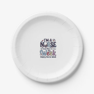 Nurse Week Vintage Typography Shirt Design_1 Paper Plate