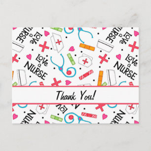 Nurse White Thank You Customisable Postcard