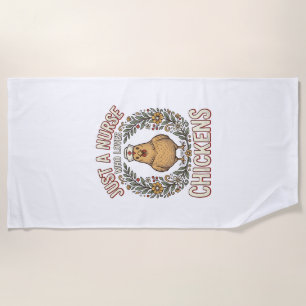 Nurse Who Loves Chickens Vintage Shirt Design_1 Beach Towel