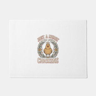 Nurse Who Loves Chickens Vintage Shirt Design_1 Doormat