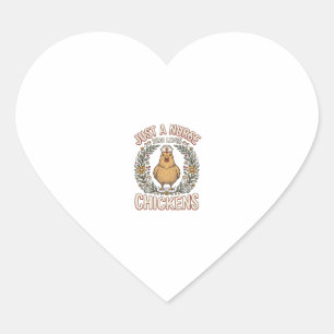 Nurse Who Loves Chickens Vintage Shirt Design_1 Heart Sticker