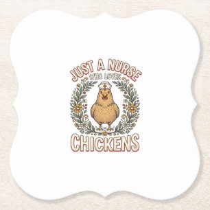 Nurse Who Loves Chickens Vintage Shirt Design_1 Paper Coaster