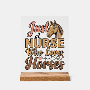 Nurse Who Loves Horses Vintage Engraving Shirt Des Acrylic Sign