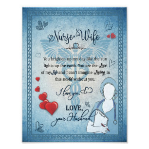 Nurse Wife Gift   Letter To Wife From Husband Photo Print