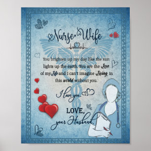Nurse Wife Gift   Letter To Wife From Husband Poster