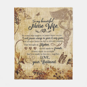Nurse Wife Gifts   Letter To My Beautiful Wife Fleece Blanket