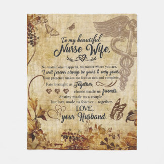 Nurse Wife Gifts | Letter To My Beautiful Wife Fleece Blanket