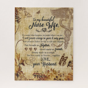 Nurse Wife Gifts   Letter To My Beautiful Wife Jigsaw Puzzle