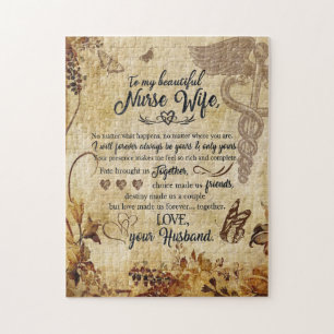 Nurse Wife Gifts Letter To My Beautiful Wife Jigsaw Puzzle