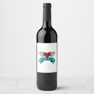 Nurse Winged Heart Wine Label