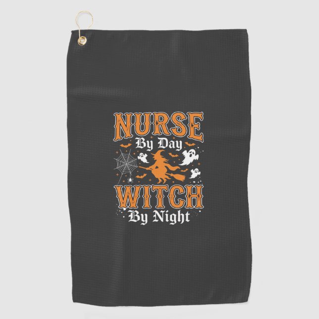 Nurse Witch Halloween Design (2) Golf Towel (Front)