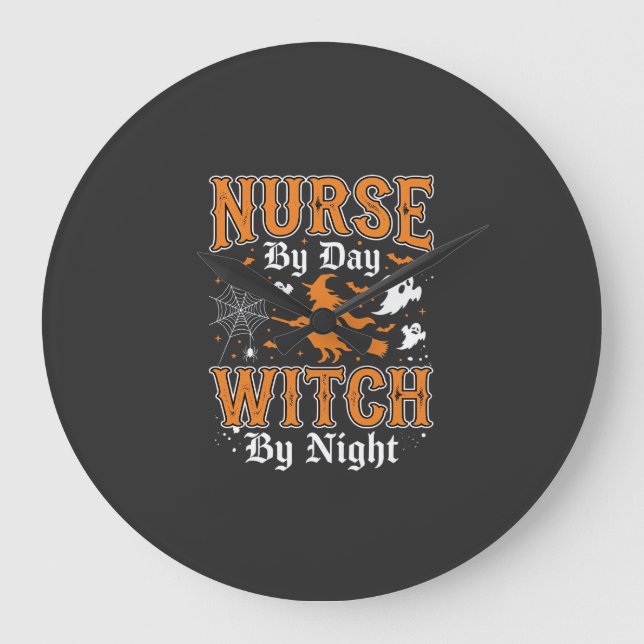 Nurse Witch Halloween Design (2) Large Clock (Front)