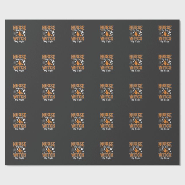 Nurse Witch Halloween Design (2) Wrapping Paper (Flat)