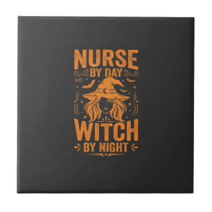 Nurse Witch Halloween Design Ceramic Tile