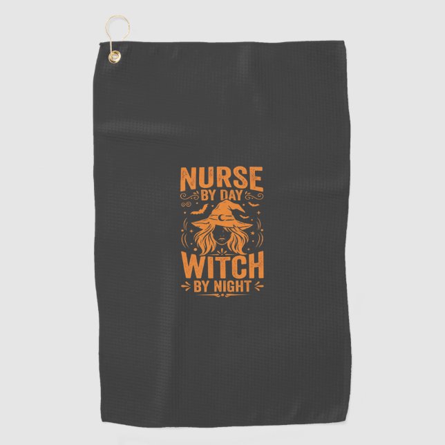 Nurse Witch Halloween Design Golf Towel (Front)