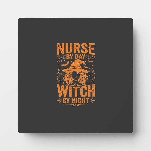 Nurse Witch Halloween Design Plaque (Front)