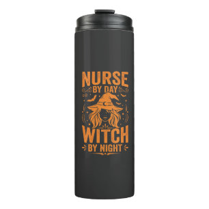 Nurse Witch Halloween Design Thermal Tumbler