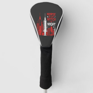 Nurse Witch Halloween Skyline Design_1 Golf Head Cover