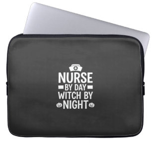 Nurse Witch Halloween Vector Design_1 Laptop Sleeve