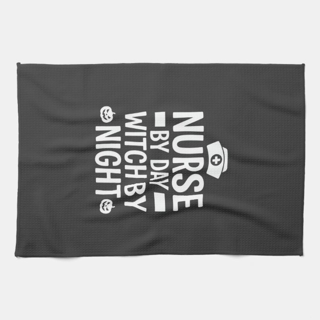 Nurse Witch Halloween Vector Design_1 Tea Towel (Horizontal)