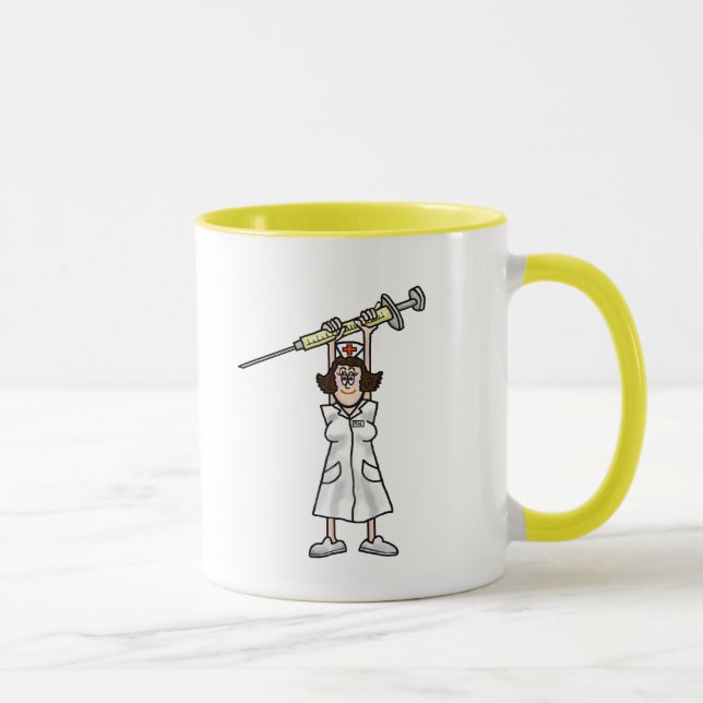 Nurse With Big Syringe Mug  Personalise Name (Right)