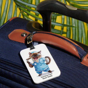 Nurse with funny text for cat lovers luggage tag