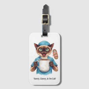 Nurse with funny text for cat lovers  luggage tag
