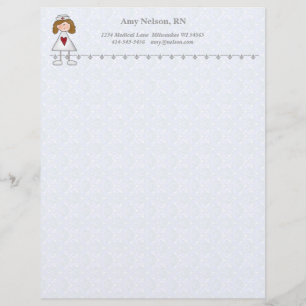 Nurse With Heart Custom Personalised Letterhead