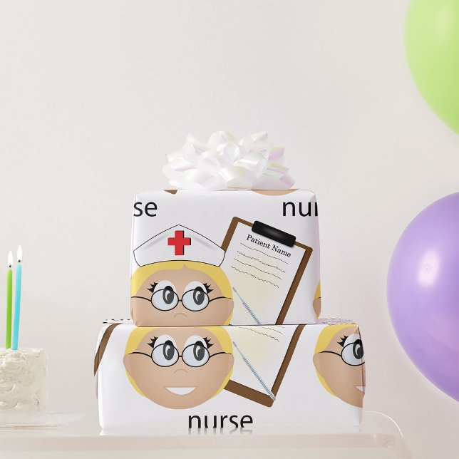 Nurse with Medical Clipboard and Thermometer Wrapping Paper (Creator Uploaded)
