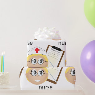 Nurse With Medical Records Wrapping Paper