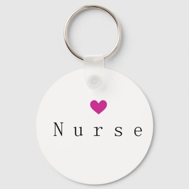 Nurse with Pink Heart Key Ring (Front)
