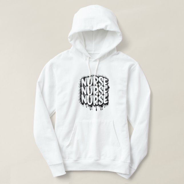 Nurse Written With Graffiti Graphic Hoodie (Design Front)