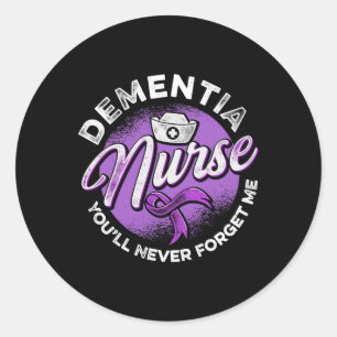 Nurse Youll Never Forget Me Alzheimerheimer 1 Classic Round Sticker