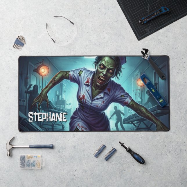 Nurse Zombie Apocalypse Outbreak Horror Desk Mat (Workstation)