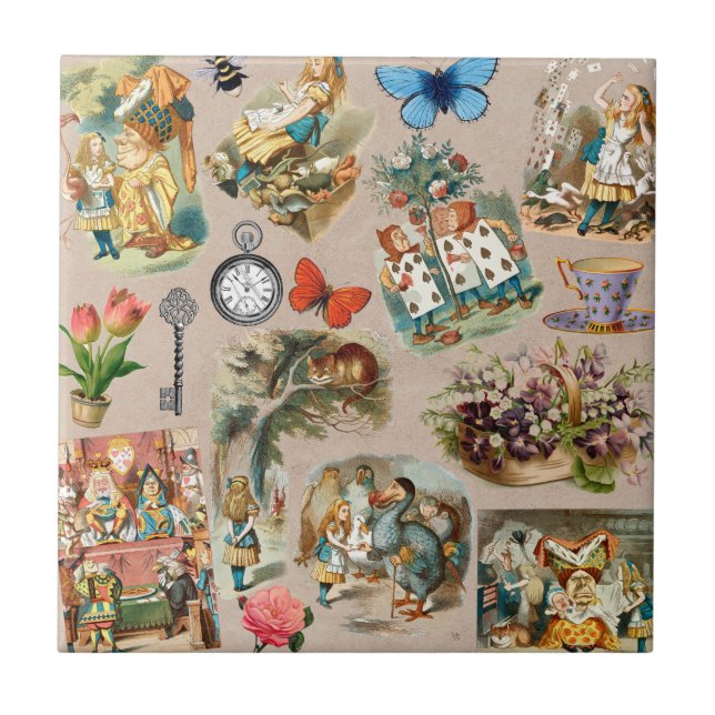  Nursery Alice Colourful 1800s Classic Wonderland  Ceramic Tile (Front)